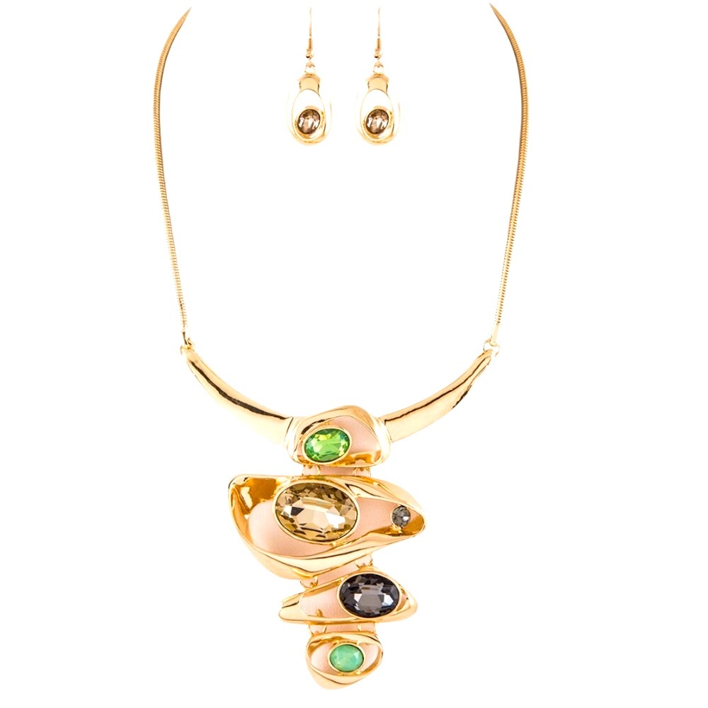 Gold BeJeweled Statement Necklace